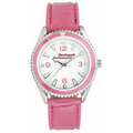 Unisex Liberty Watch W/ Pink Matte Finish Crocodile Grain Strap